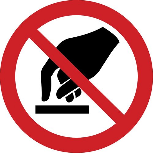 SAX363-Do Not Touch Surface ISO Prohibition Safety Labels