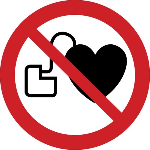 SAX367-No Access for Active Implanted Cardiac Devices ISO Prohibition Safety Labels