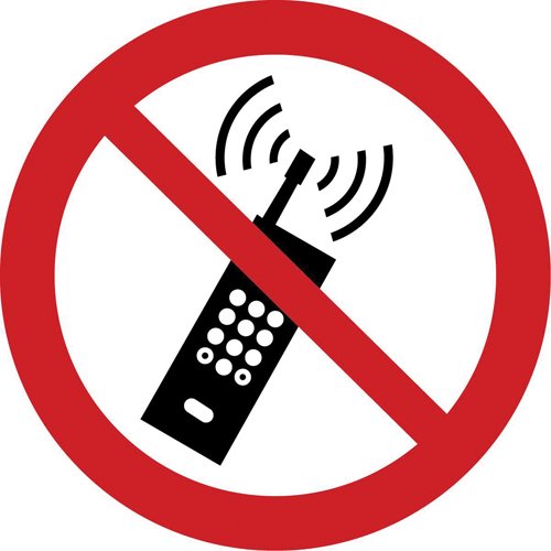 SAX369-No Activated Mobile Phones ISO Prohibition Safety Labels