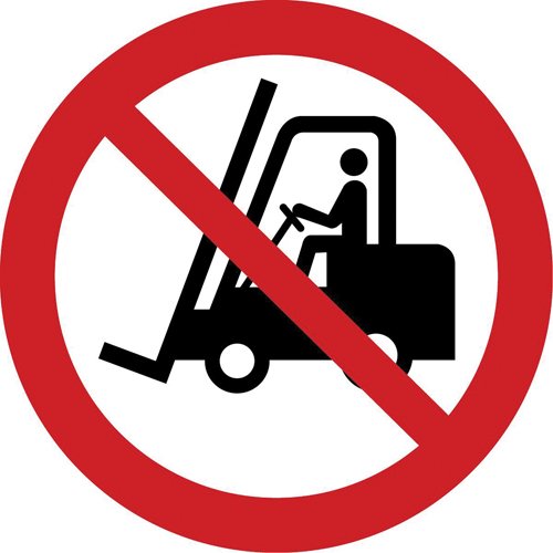 SAX372-No Access for Forklifts ISO Prohibition Safety Labels