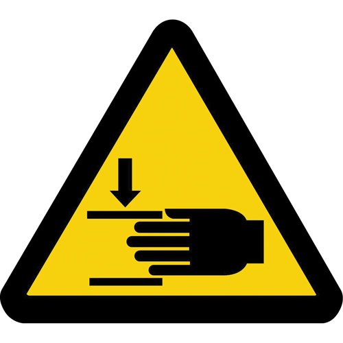 SAX388-Crushing Hands Hazard ISO Warning Safety Labels