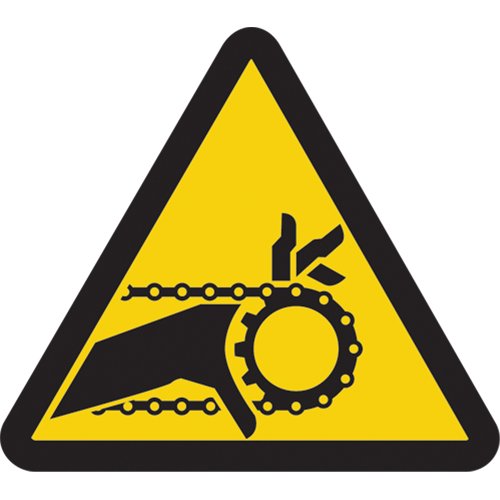 SAX396-Chain Drive Entrapment Hazard ISO Warning Safety Labels