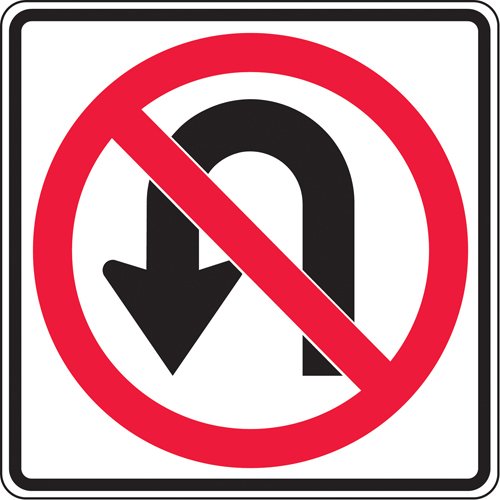 SAX492-No U-Turns Traffic Sign