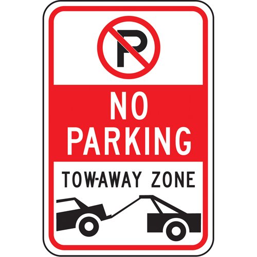 SAX519-"No Parking Tow-Away Zone" Sign