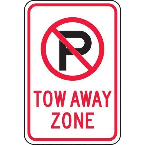 SAX520-"Tow-Away Zone" No Parking Sign