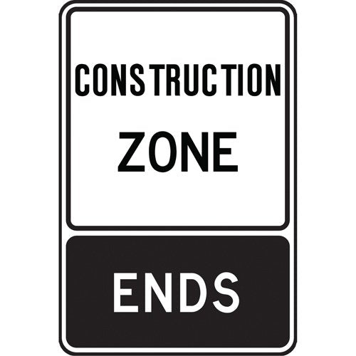 SAX591-"Construction Zone Begins" Temporary Sign
