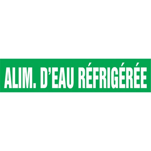 SAY937-"Alim. d'Eau Réfrigérée" Pipe Marker