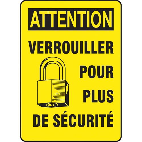 SQ086-"Verrouiller" Sign