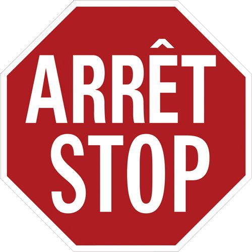 SB012-"Arrêt/Stop" Traffic Sign