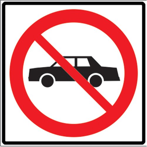 SD292-No Cars Traffic Sign