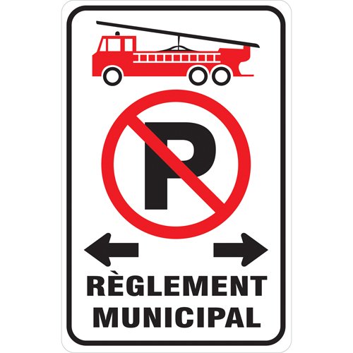 SD295-"Règlement Municipal" No Parking Sign