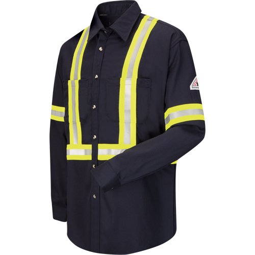 SDM131-Work Shirt with Reflective Trim