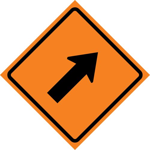 SDP366-Right Diagonal Arrow Roll-Up Traffic Sign
