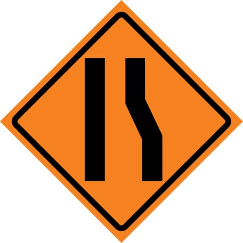 SDP362-Merge Left Roll-Up Traffic Sign