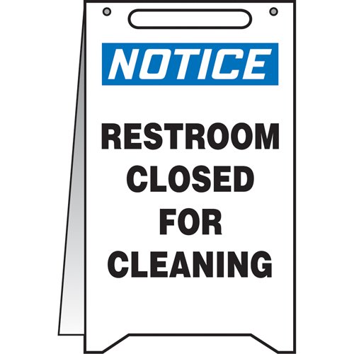 SEA521-"Restroom Closed For Cleaning" Fold-Ups™ Sign