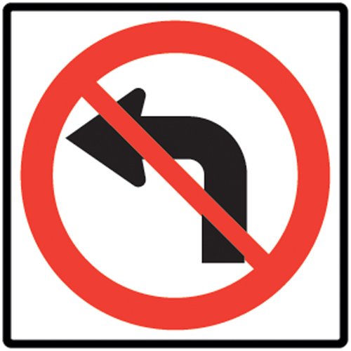 SEA975-No Left Turns Traffic Sign