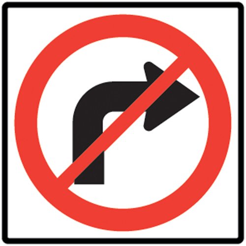SEA977-No Right Turns Traffic Sign
