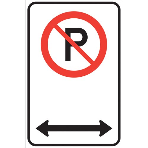 SEB004-No Parking Traffic Sign with Directional Arrows