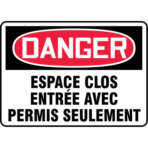 SEC091-"Espace clos" Sign