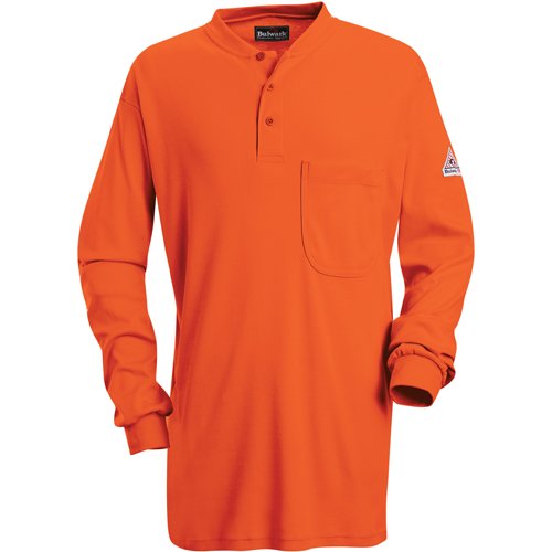 SED645-Flame-Resistant Long Sleeve Tagless Henley Shirts