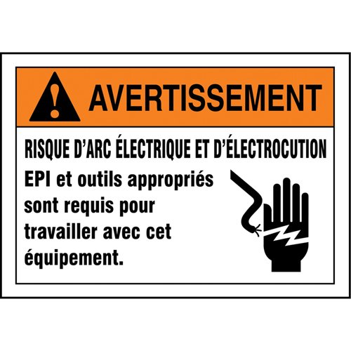 SEE024-"Risque d'arc électrique et d'électrocution" Sign