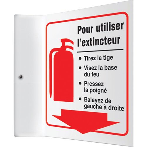 SEE295-"Pour utiliser l'extincteur" Projection™ Sign