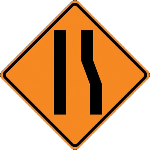 SEJ387-Tilt-Adjust™ Merge Left Roll-Up Construction Sign
