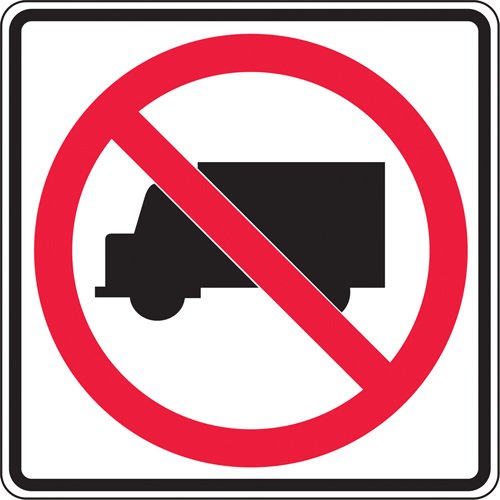SAX500-No Trucks Traffic Sign