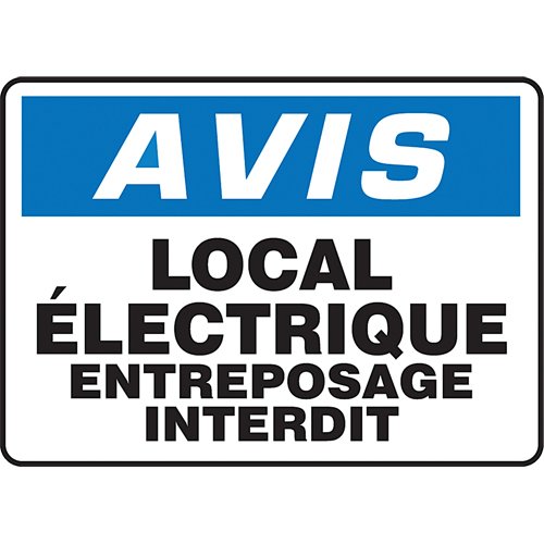 SEG260-"Local électrique entreposage interdit" Sign