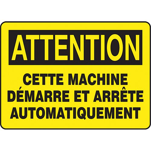 SEG320-"Machine démarre et arrête automatiquement" Sign