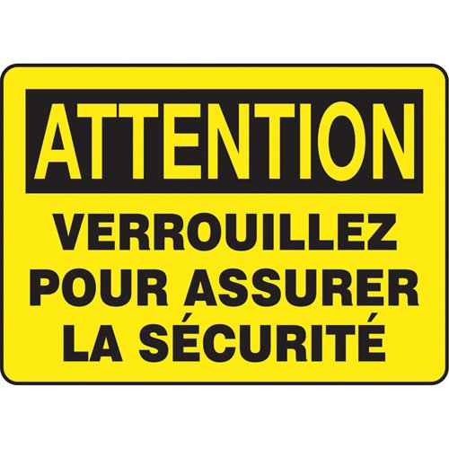 SEG518-"Verrouillez" Sign