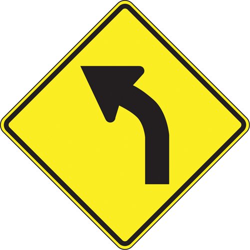 SEJ256-Curve Left Traffic Sign