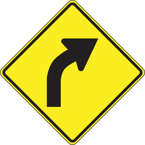 SEJ259-Curve Right Traffic Sign