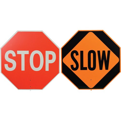 SEJ662-Double-Sided "Stop/Slow" Traffic Control Sign