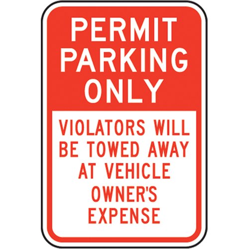SEK422-"Permit Parking Only" Designated Parking Sign