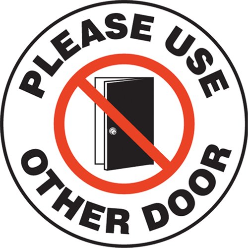 SEK468-"Please Use Other Door" Pavement Sign