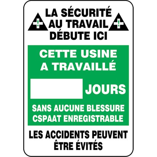 SEL069-"Jours sans accident" Write-A-Day Scoreboard