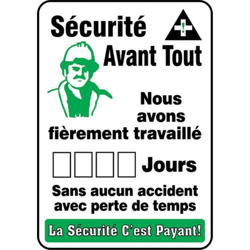SEL071-"Jours sans accident" Write-A-Day Scoreboard