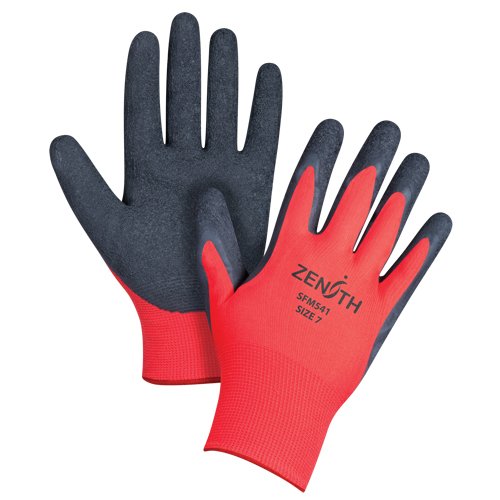 SGG331-Black & Red Crinkle Grip Coated Gloves