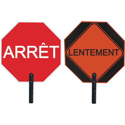SFU870-Double-Sided "Arrêt/Lentement" Traffic Control Sign
