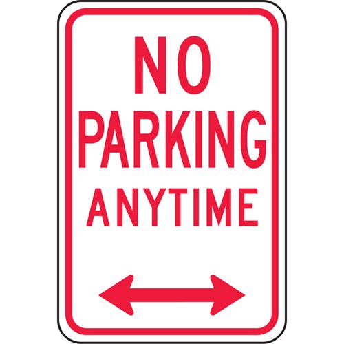 SGH909-No Parking Anytime Double Arrow Sign