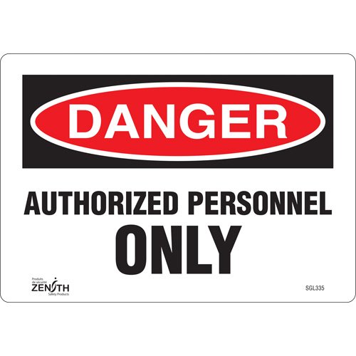 SGL335-"Authorized Personnel Only" Sign