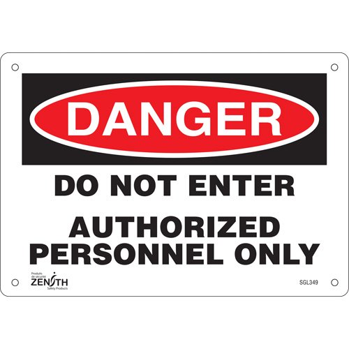 SGL349-"Authorized Personnel Only" Sign
