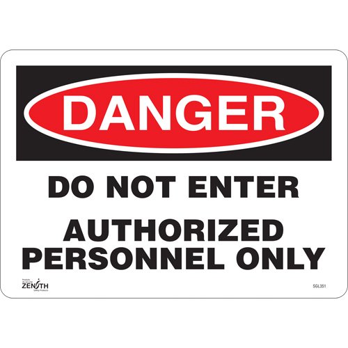 SGL351-"Authorized Personnel Only" Sign