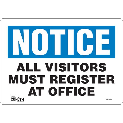 SGL377-"All Visitors Must Register" Sign