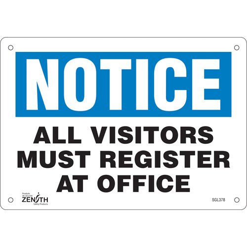 SGL378-"All Visitors Must Register" Sign
