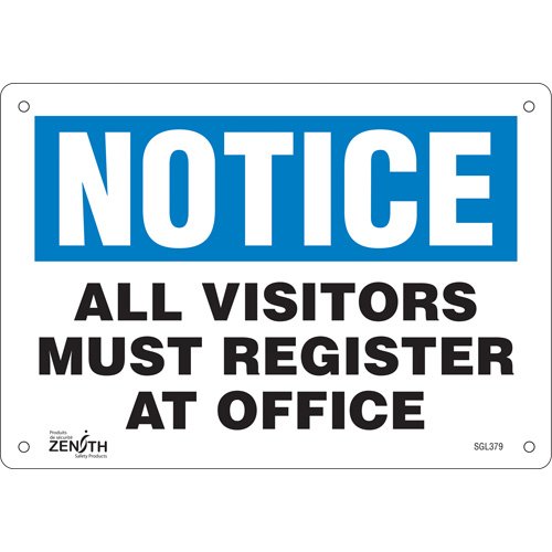 SGL379-"All Visitors Must Register" Sign
