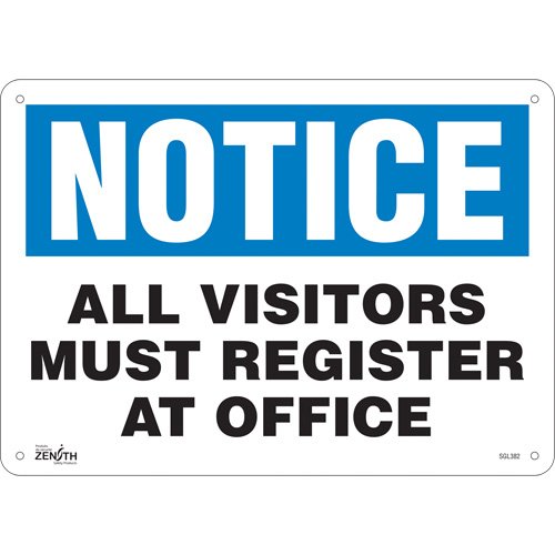 SGL382-"All Visitors Must Register" Sign