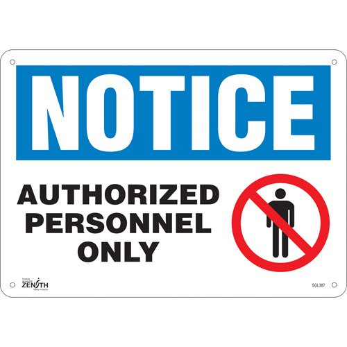 SGL387-"Authorized Personnel Only" Sign