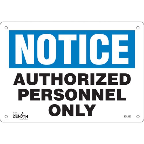 SGL390-"Authorized Personnel Only" Sign